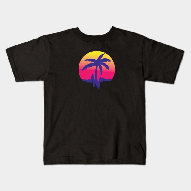 Palms and Wavs Sunrise Logo Tee Kids T-Shirt by jhonithevoice